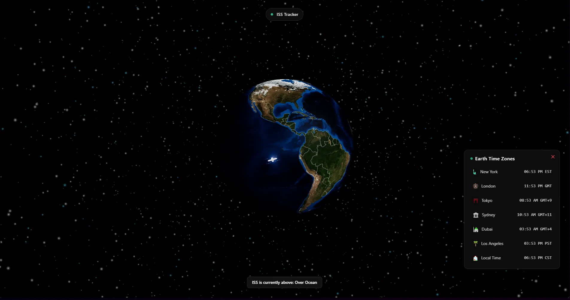 Preview of 3D Globe ISS Tracker - Real-time Space Station Visualization